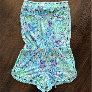 lilly pulitzer rikki strapless romper -ibiza open water blue- XS